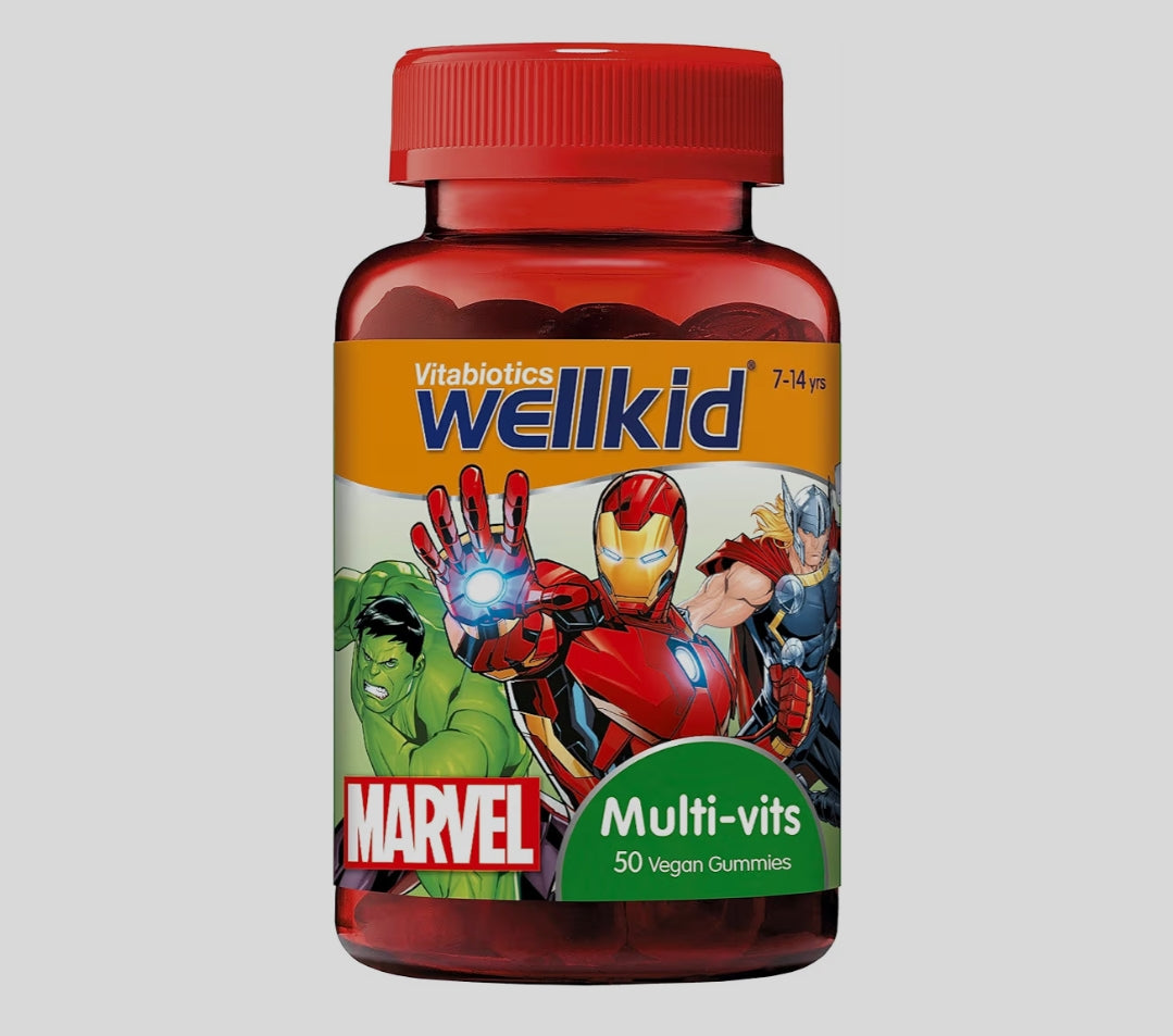 WellKids MultiVitamins, Chewable Gummies, Wellkid Marvel 58tablets