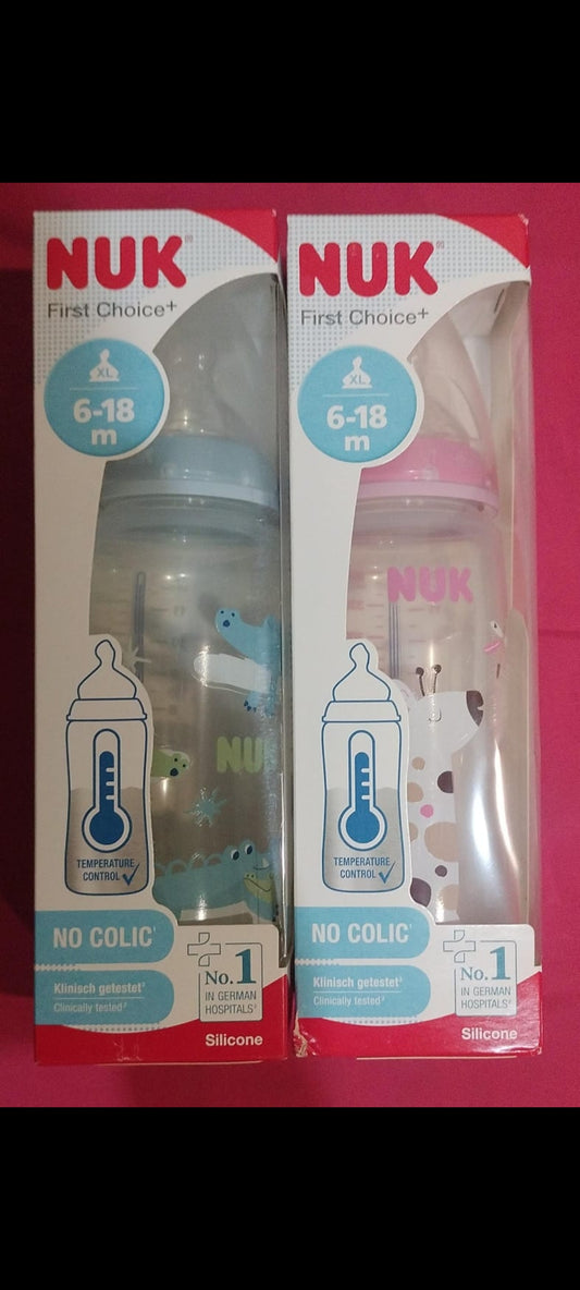 Nuk first choice plus 360ml feeder bottle with temperature controlled