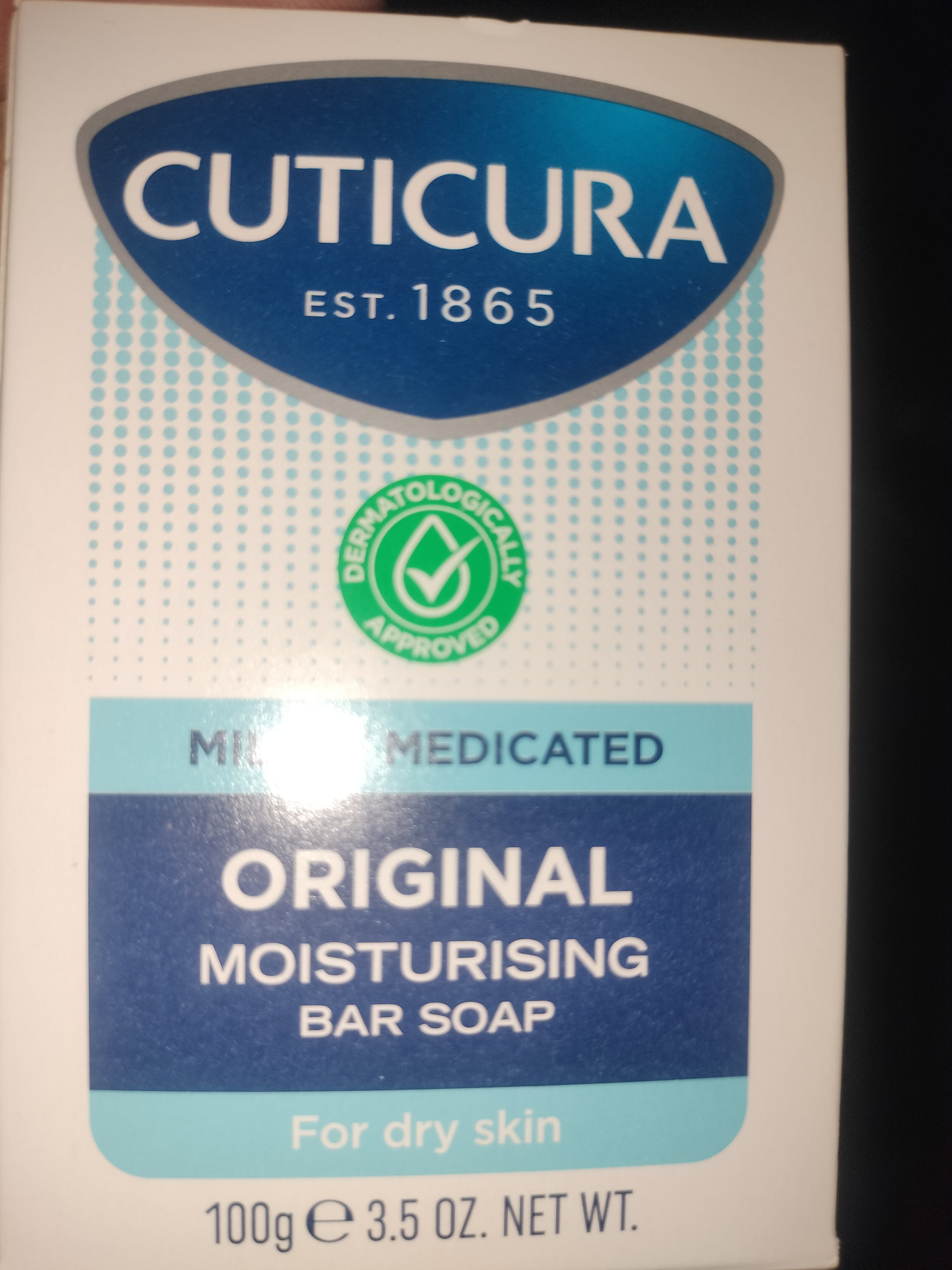 Cuticura original moisturising bar soap mildly medicated for dry skin 100g