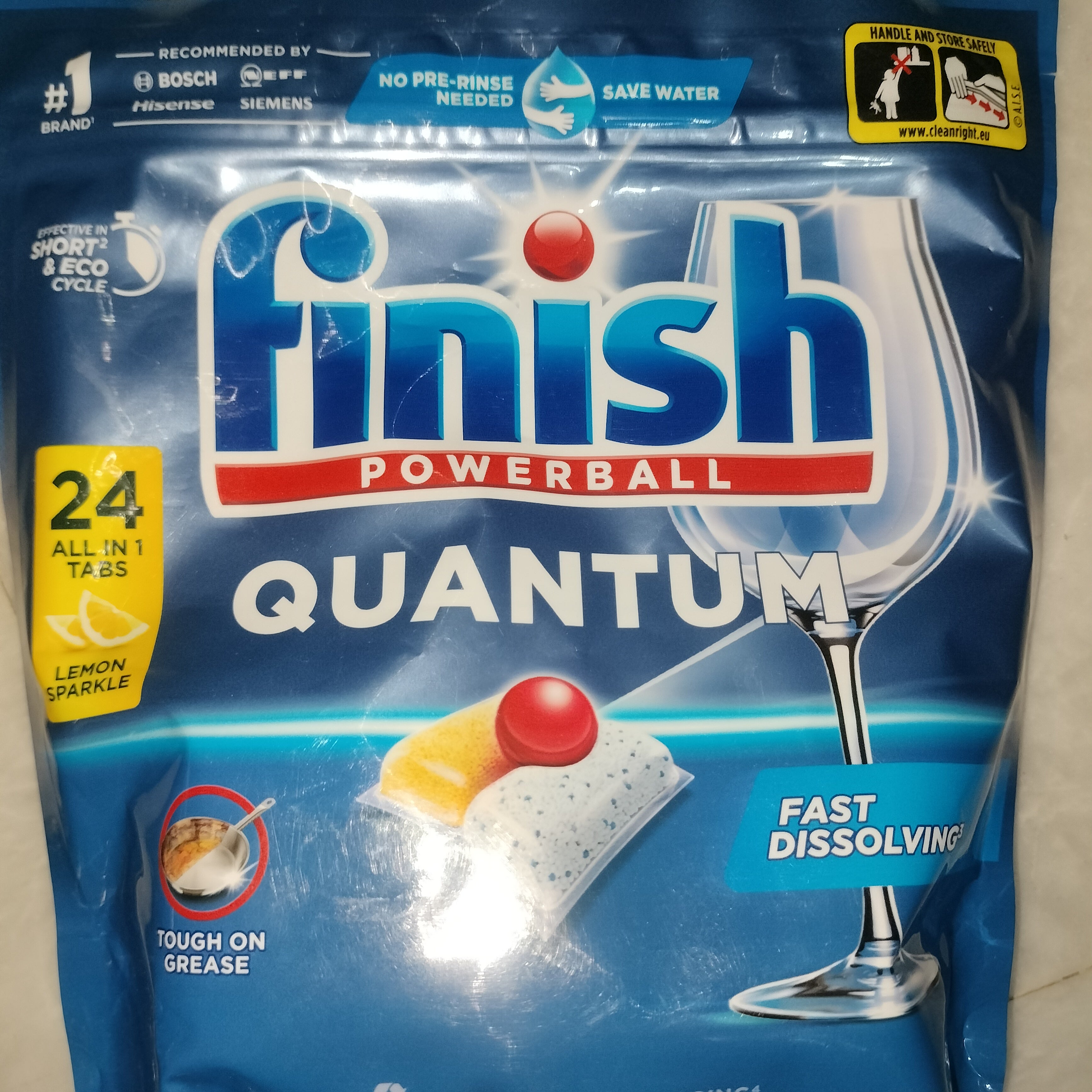 Finish powerball quantum 24 all in 1 tabs lemon sparkle