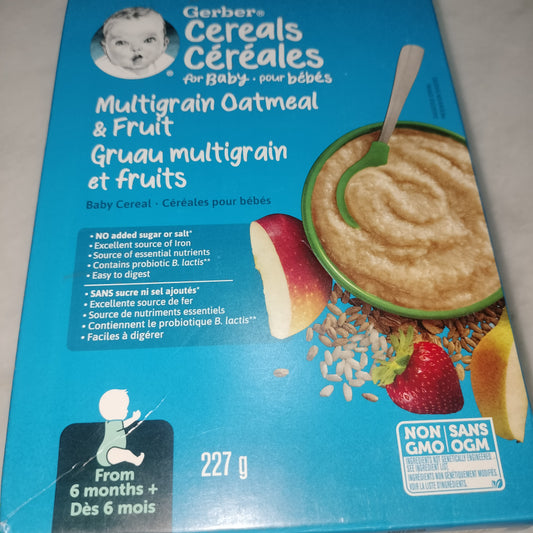 Gerber cereal multi grain oatmeal & fruit 227g