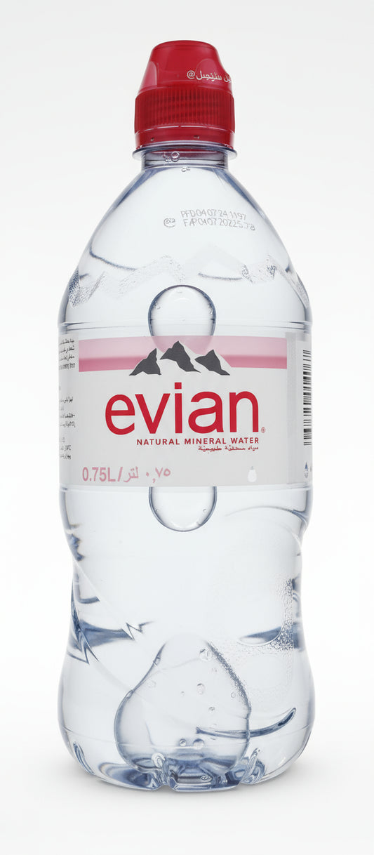 Evian water 0.75ml sport cap