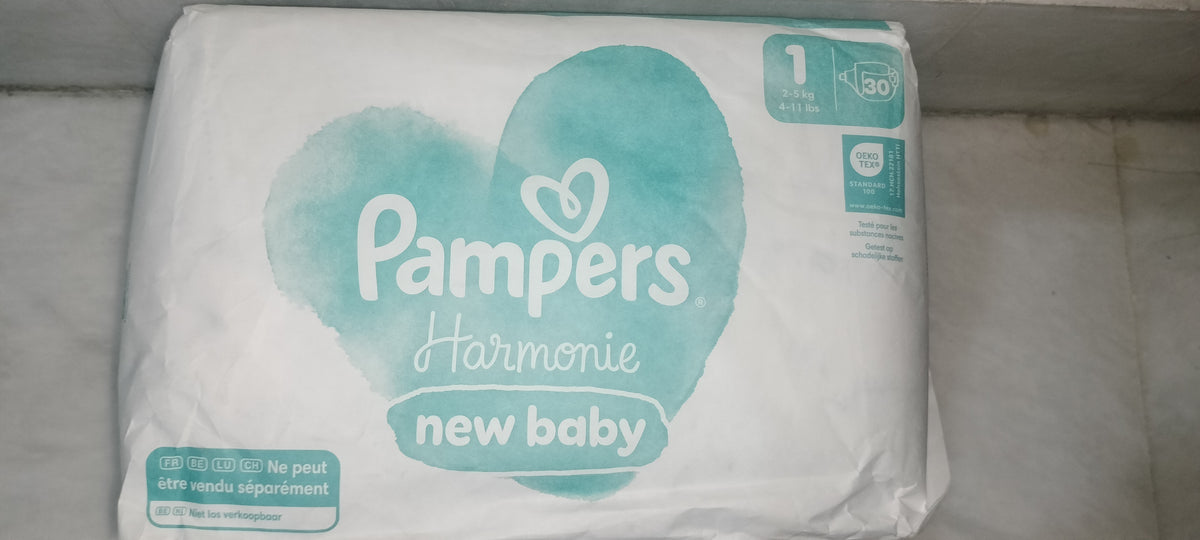 Pamper harmonie new baby diaper size 1, 30pcs, 2-5kg